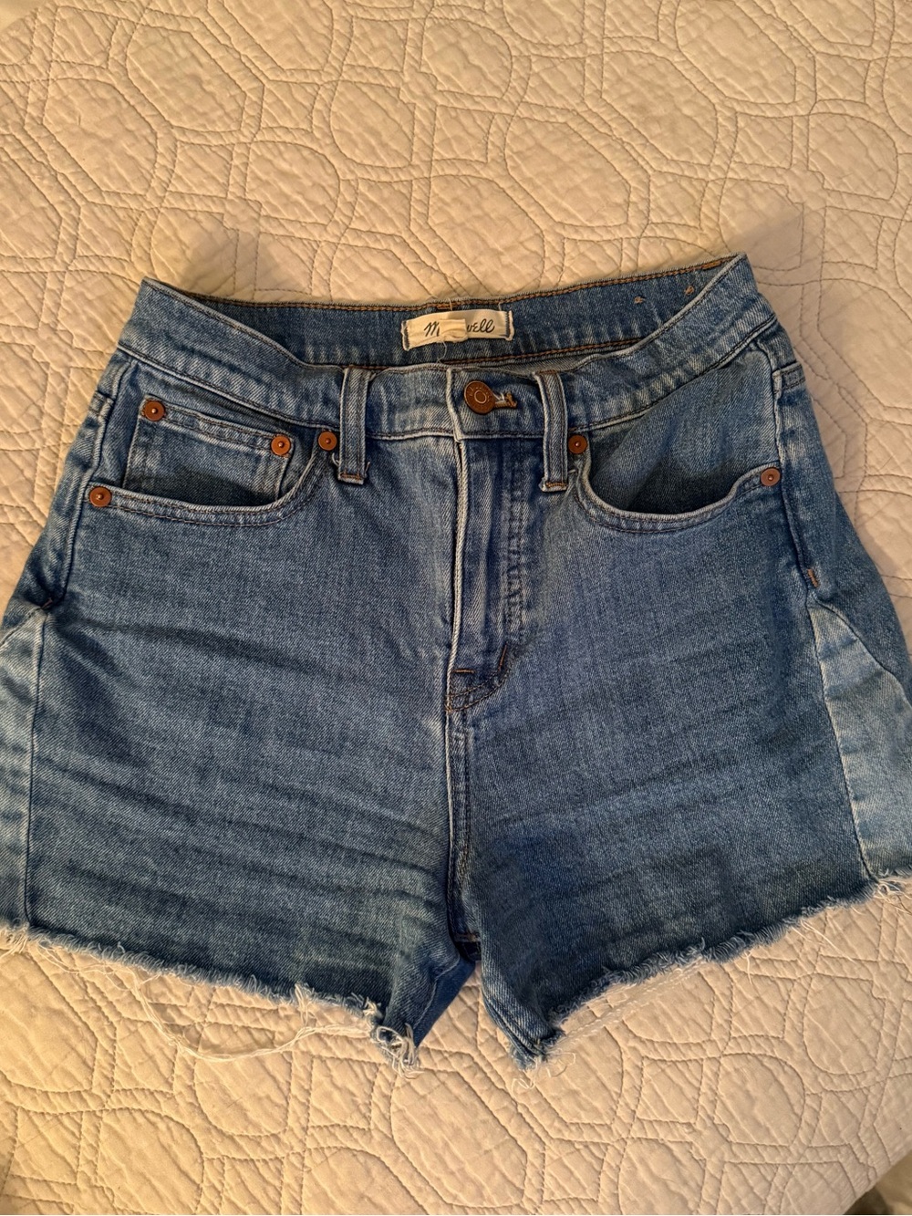 Madewell Light Blue High-Rise Denim Cutoff Shorts